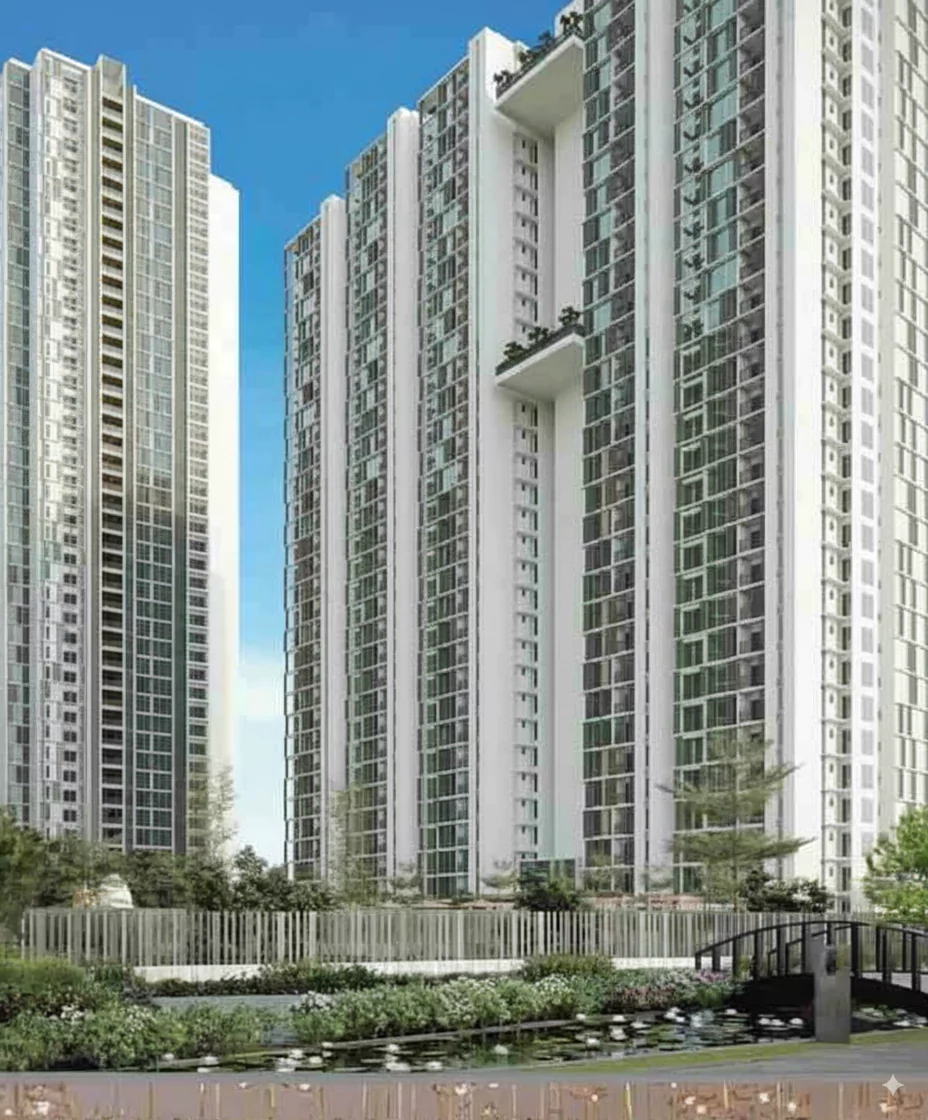 Prestige Horizon Heights tower facade close-up